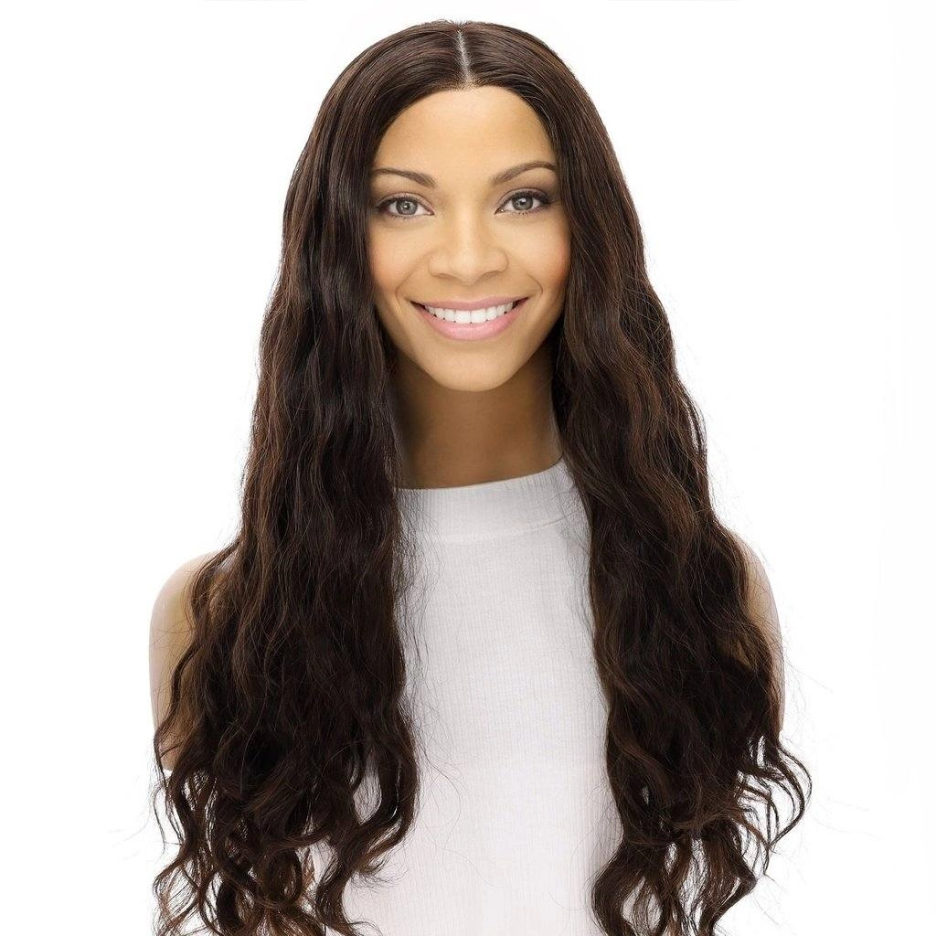 26" Ponytail Silk Top Wig Dark Brown Wavy