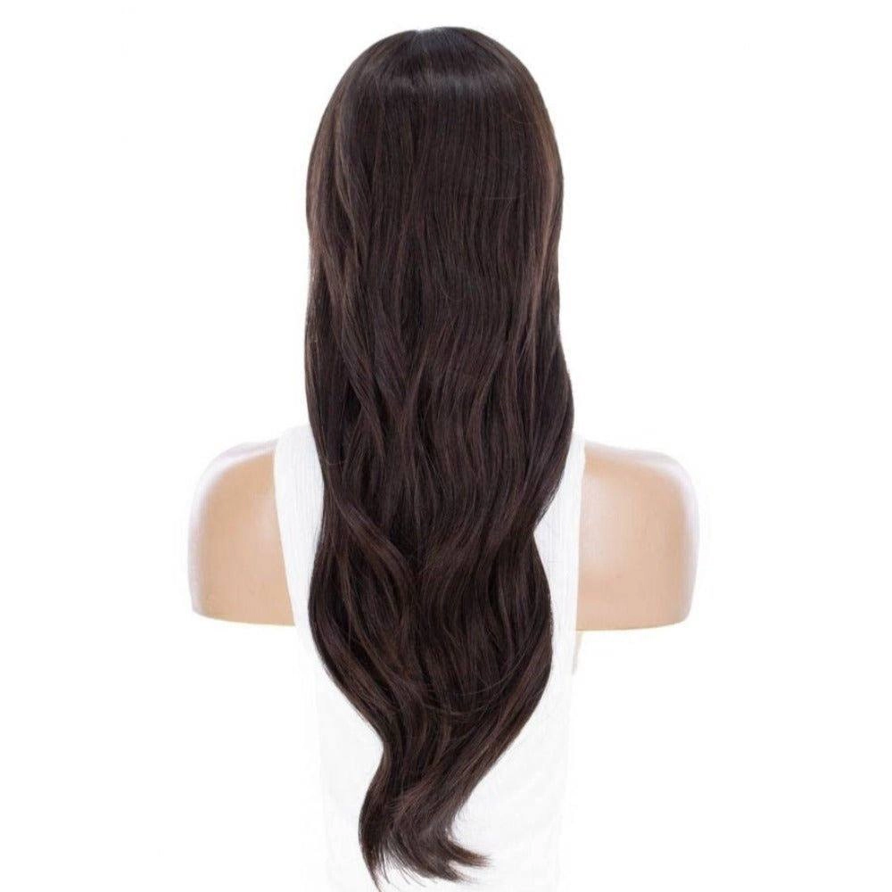 26" Ponytail Silk Top Wig Dark Brown