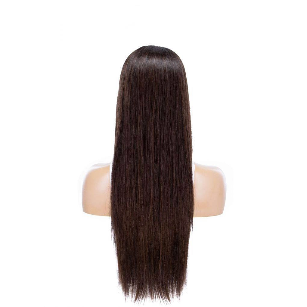 26" Ponytail Silk Top Wig Dark Brown