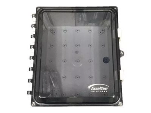 AccelTex Solutions - Network device enclosure - 14x12x6, polycarbonate, with clear door, key lock and 4 RPTNC holes - indoor, ATS-00270