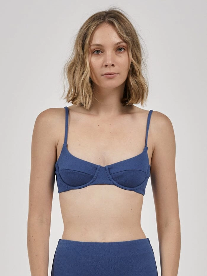 Adira Underwire Bikini Top - Botanical Blue