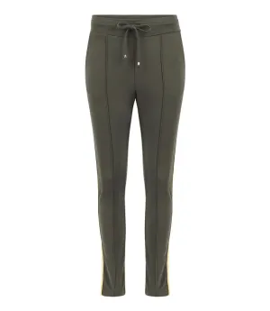 Army Green W/ Gold Stripe Sweatpants