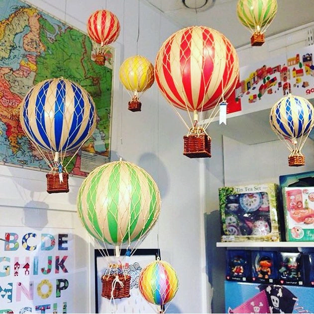 Authentic Models Floating The Skies. Rainbow - Hot Air Balloon Hanging Decor - 13cm