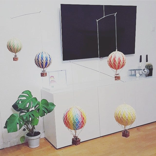 Authentic Models Floating The Skies. Rainbow - Hot Air Balloon Hanging Decor - 13cm