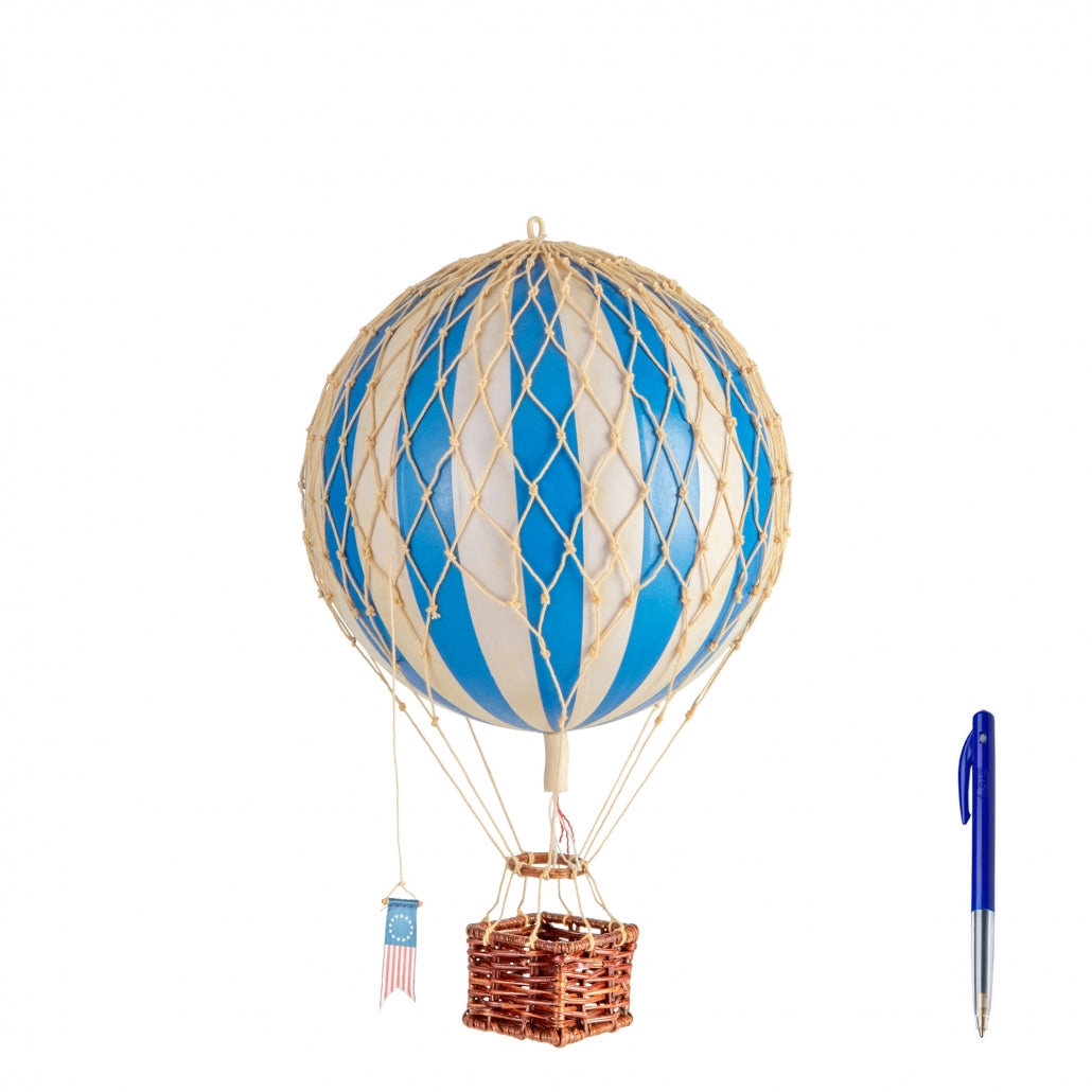 Authentic Models Travels Light. Blue - Hot Air Balloon Hanging Decor - 30cm