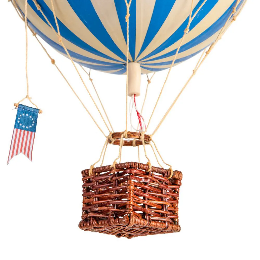 Authentic Models Travels Light. Blue - Hot Air Balloon Hanging Decor - 30cm