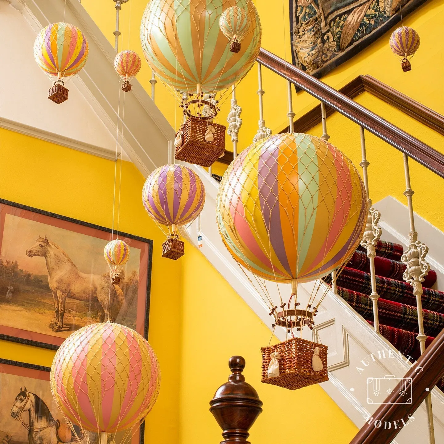 Authentic Models Travels Light. Lavender - Hot Air Balloon Hanging Decor - 30cm