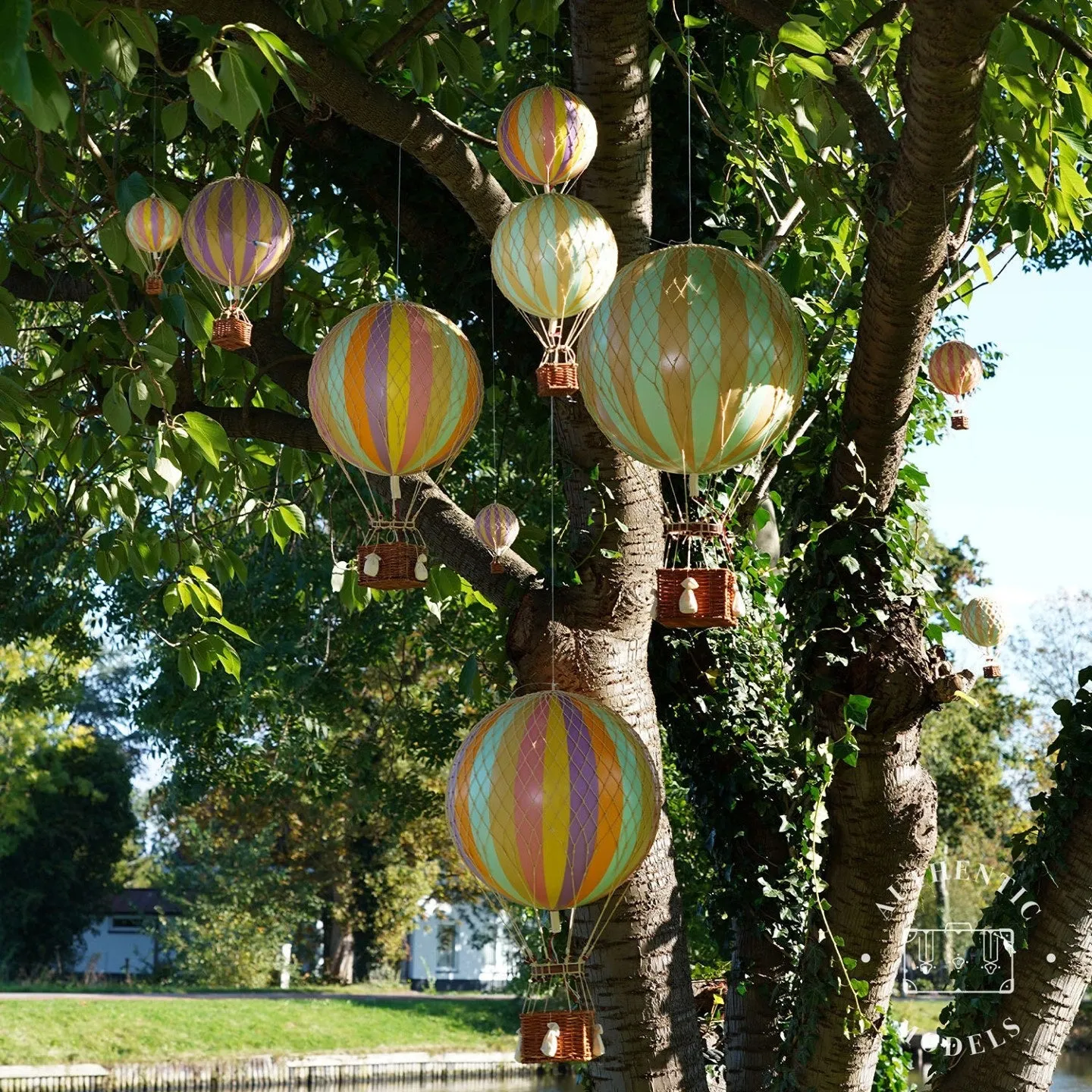 Authentic Models Travels Light. Lavender - Hot Air Balloon Hanging Decor - 30cm