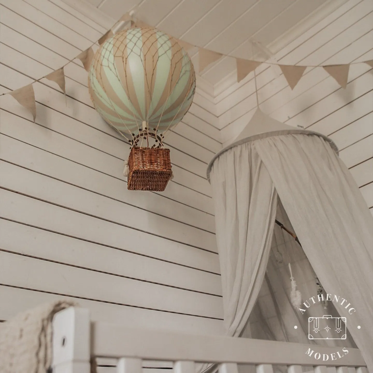 Authentic Models Travels Light. Rainbow Pastel - Hot Air Balloon Hanging Decor - 30cm