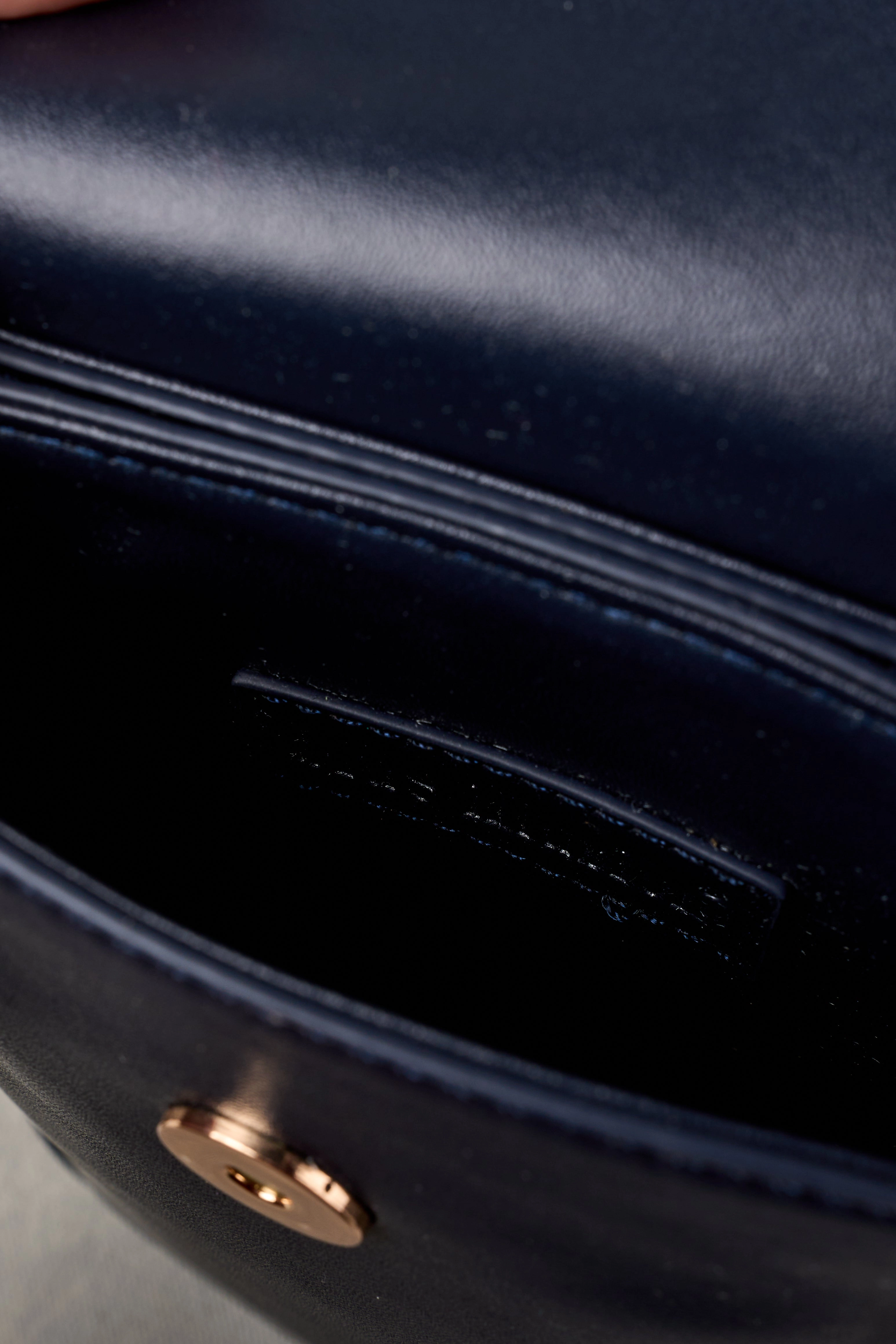 Beaded Strap Leather Phone Bag - Ink