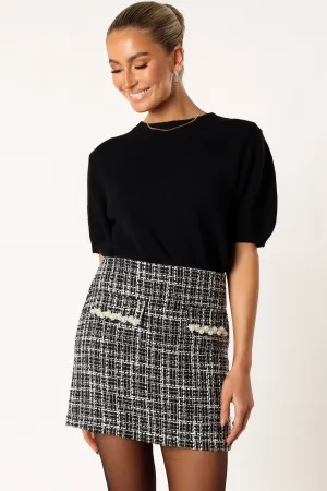 Blaire Mini Skirt - White Black