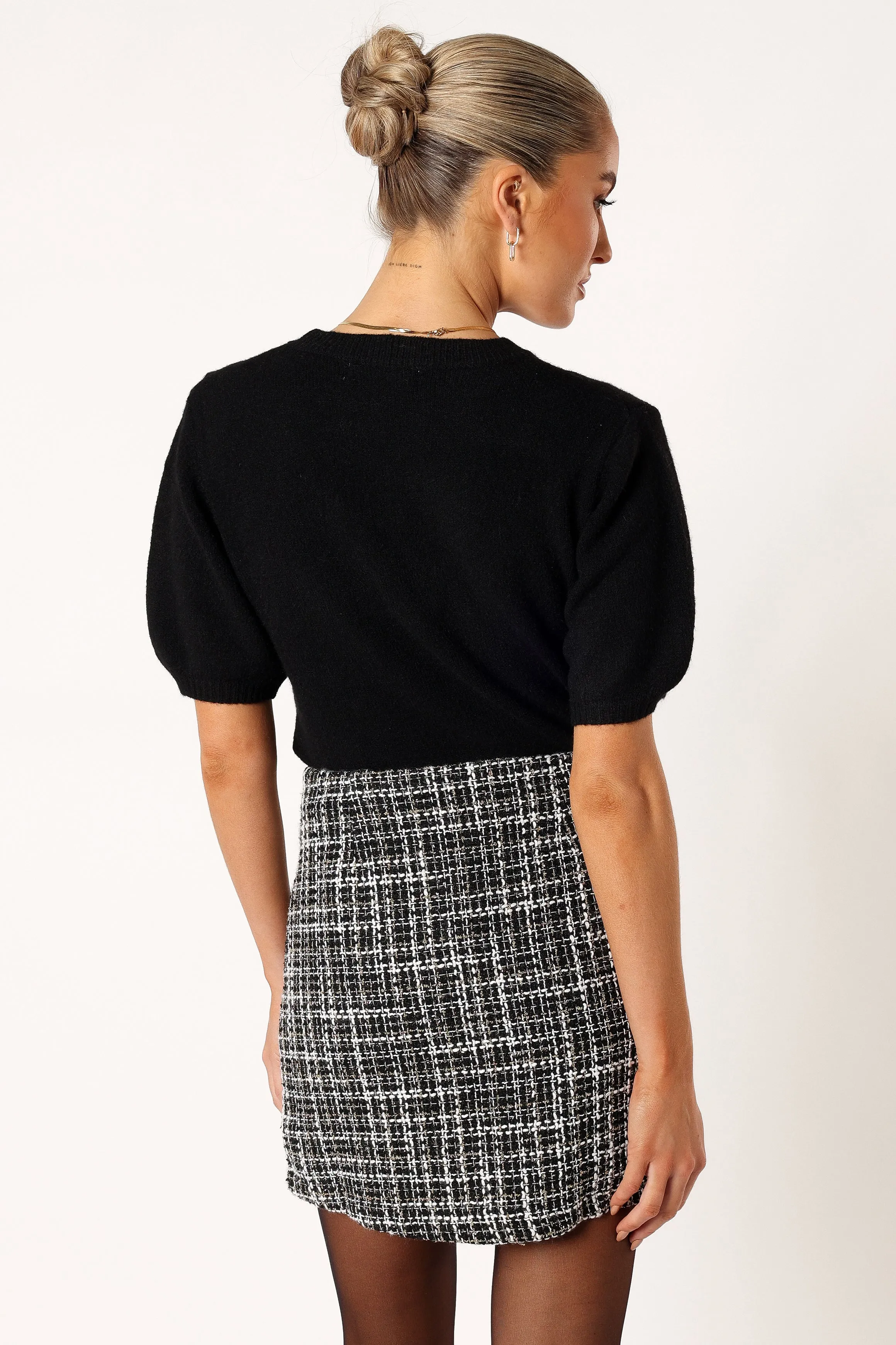 Blaire Mini Skirt - White Black