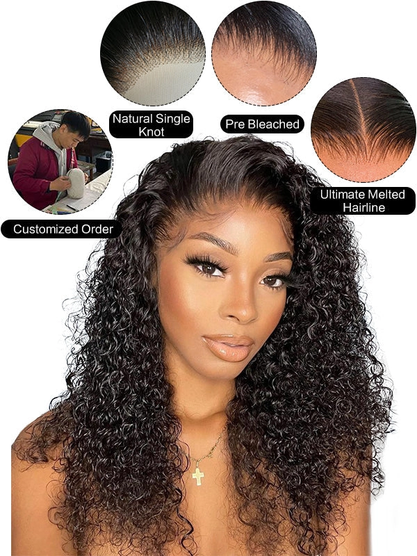 Chinalacewig Black Color 5×5 HD Lace Virgin Human Hair Body Wave Wig With Pre Plucked NCF093
