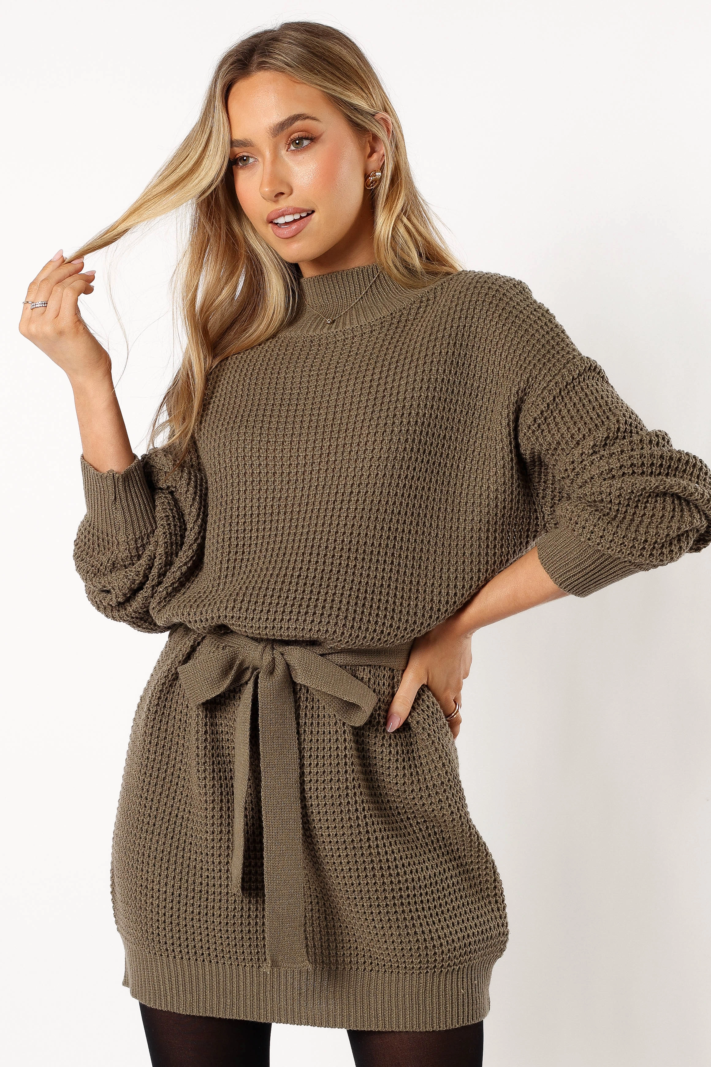 Cozette Longsleeve Mini Dress - Olive