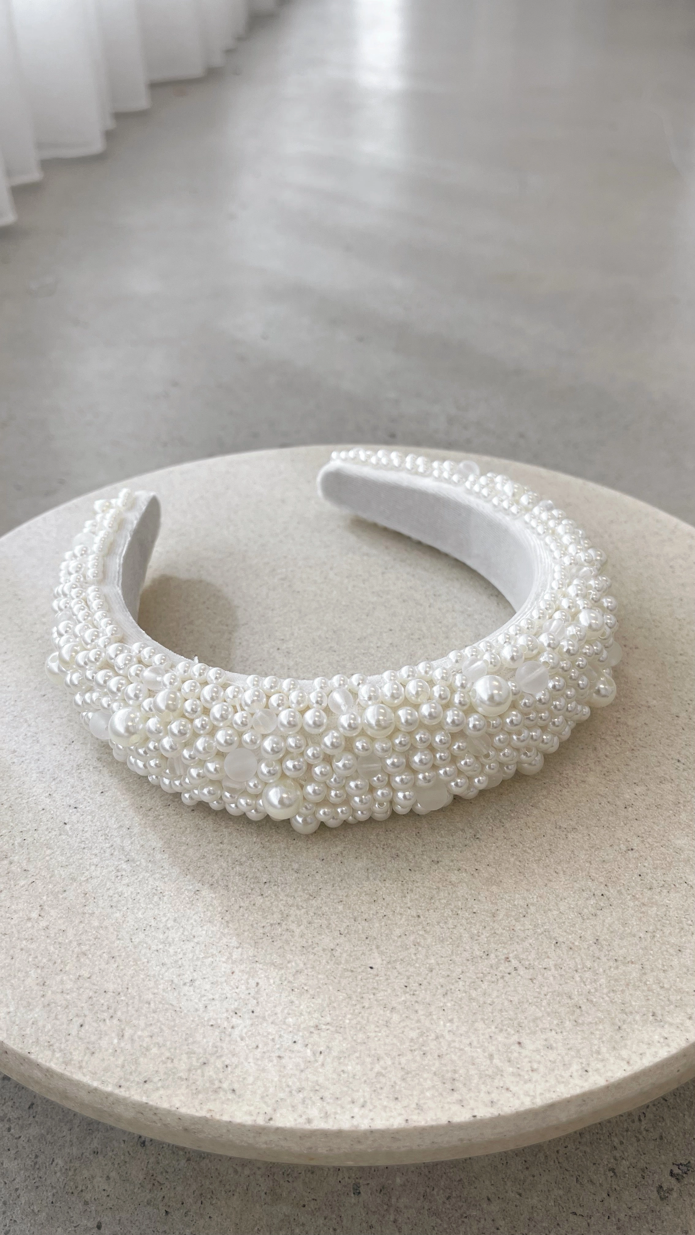 Daytona Headband - Cream/Pearl
