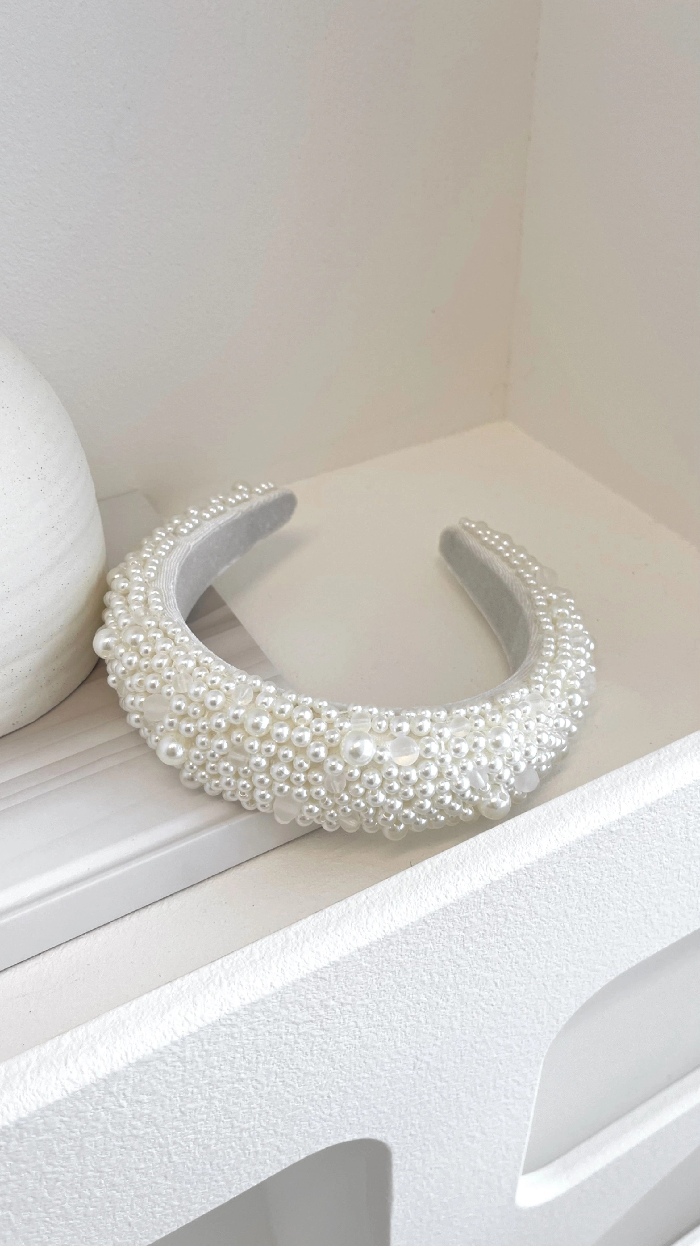 Daytona Headband - Cream/Pearl