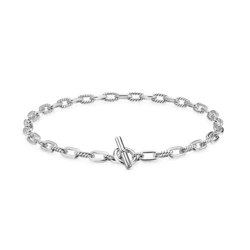 DY Madison Toggle Chain Necklace in Sterling Silver, 18"