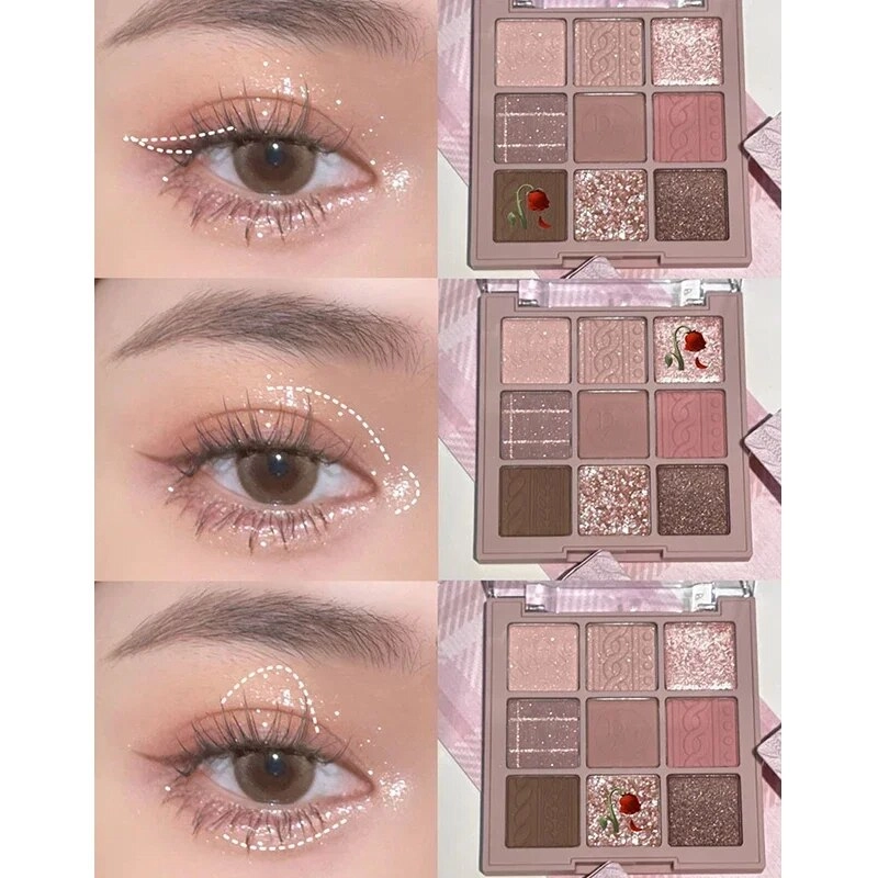 Eye Shadow Palette Glitter Pearly Eyeshadow 9-Color
