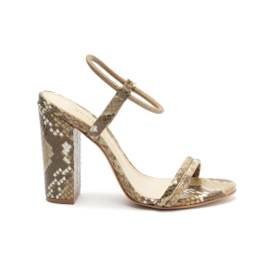 Gimenez Snake-Embossed Leather Sandal