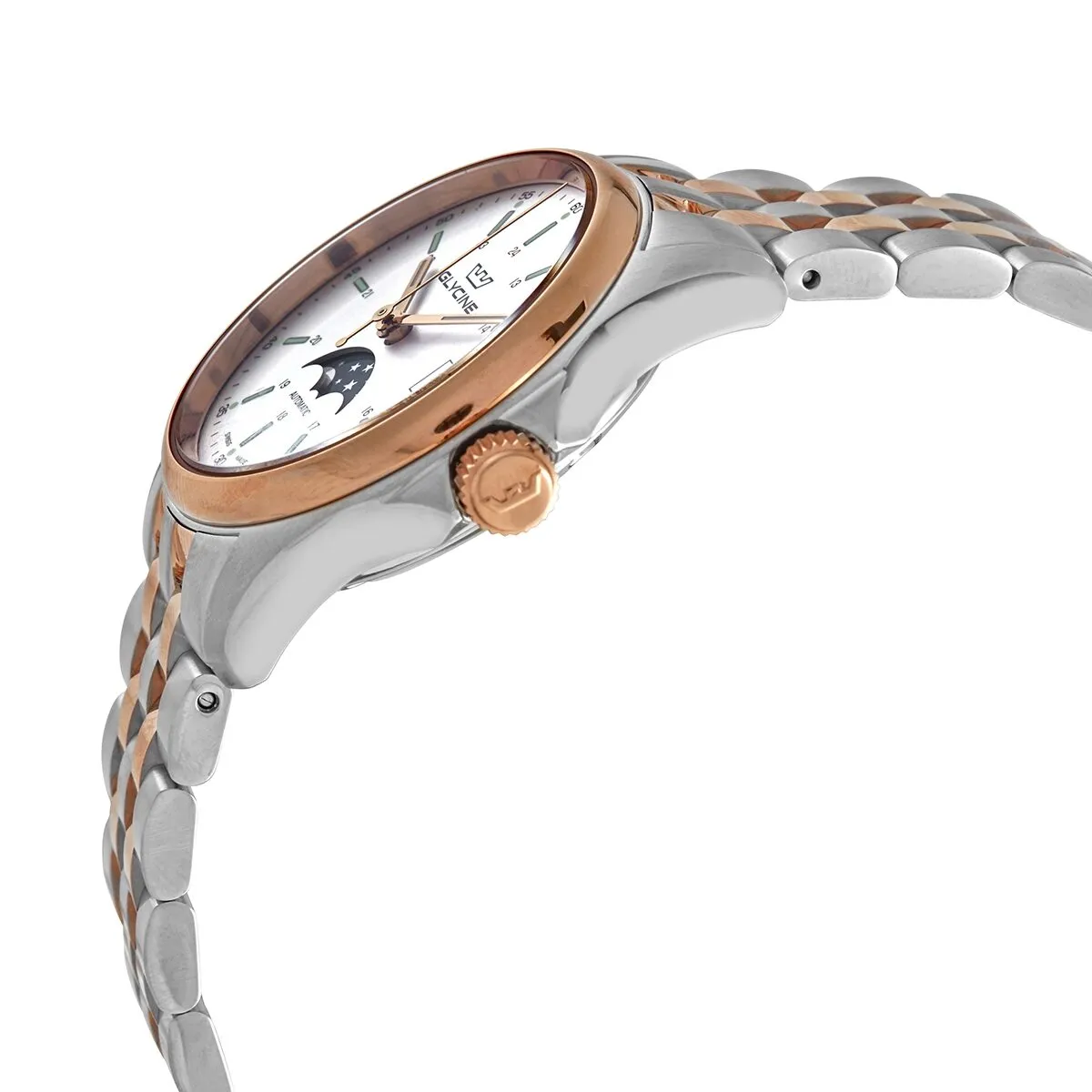 Glycine Combat Classic Moonphase Automatic Silver Dial Men's 36 mm Watch GL0194