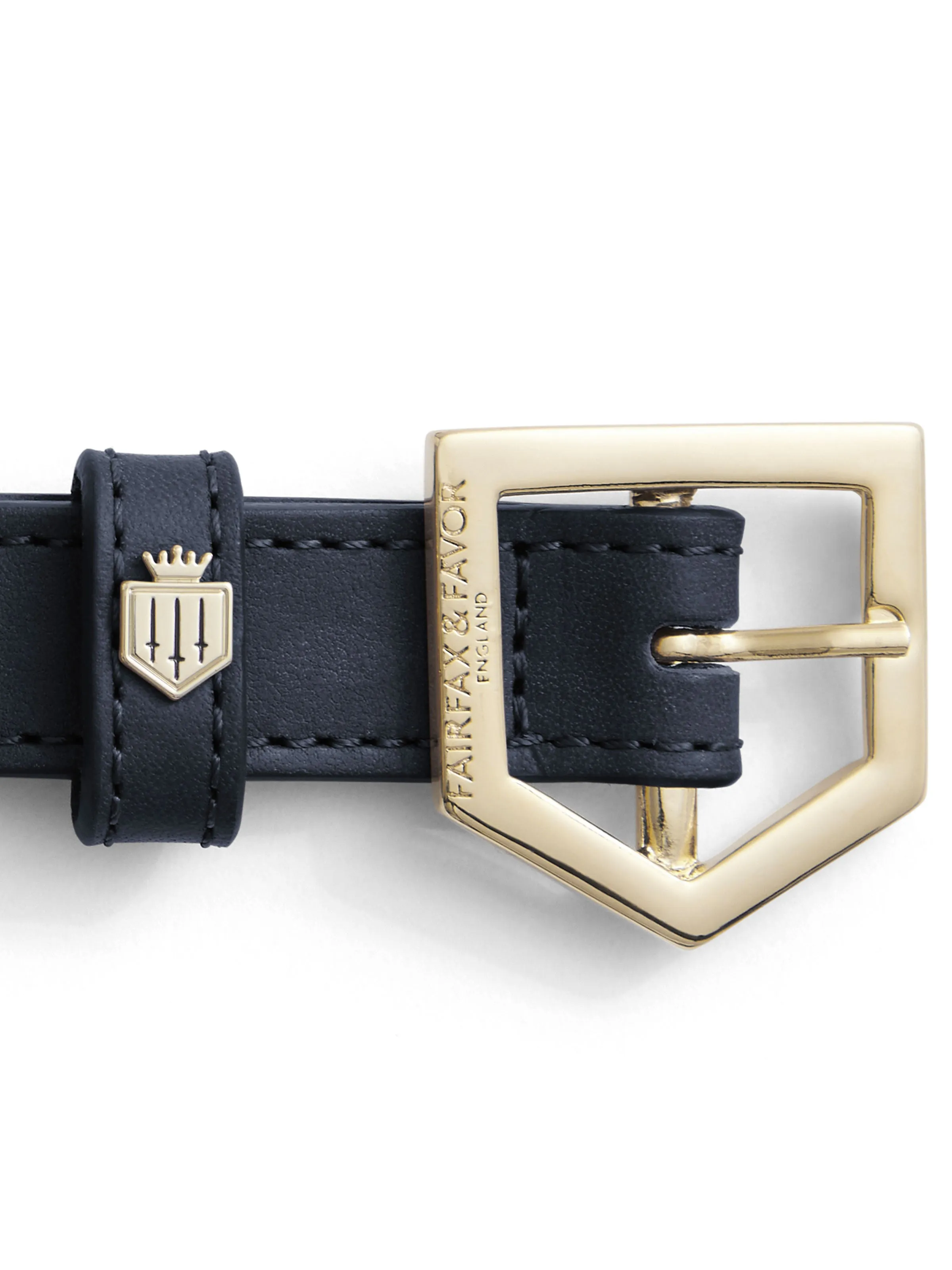 Hampton Dog Collar - Navy Leather & Porto Blue Suede