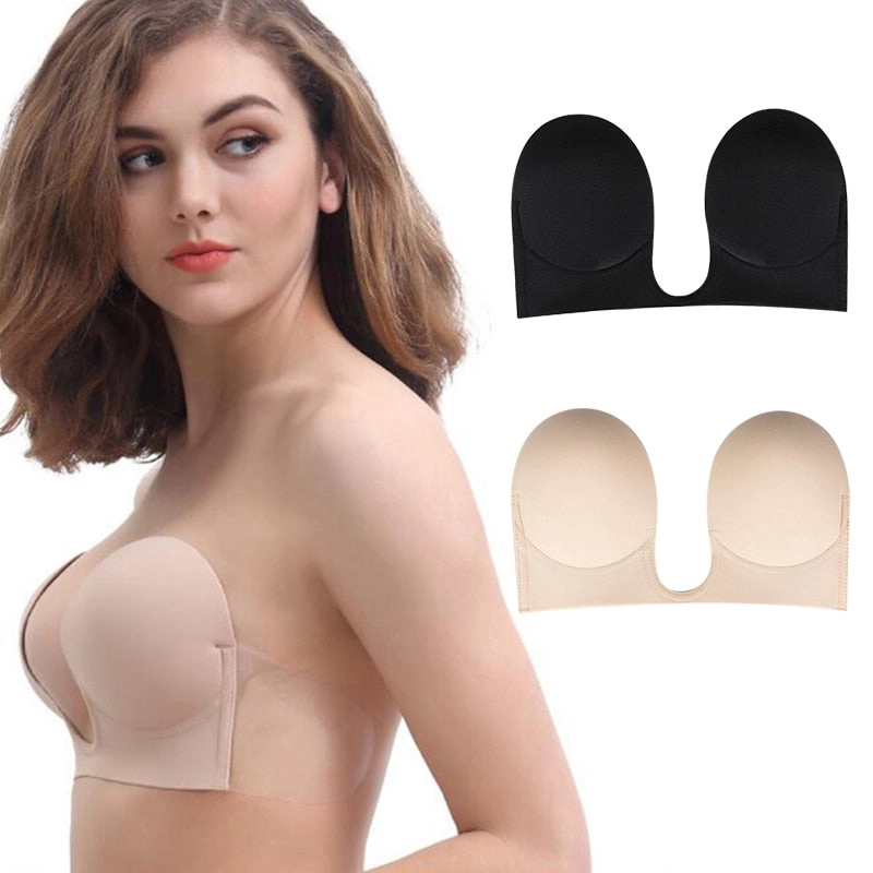 Invisible Push Up Bra Strapless Bras Formal Dress Wedding Evening Sticky Self-Adhesi