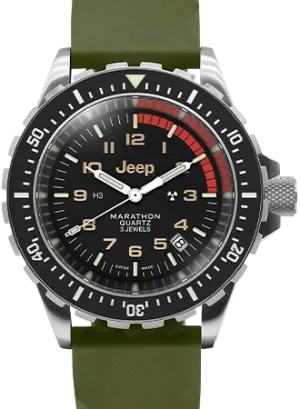 Jeep Rubicon TSAR Diver's Quartz - 3ps Green Rubber Strap Kit Ref. WW194007SS-4101