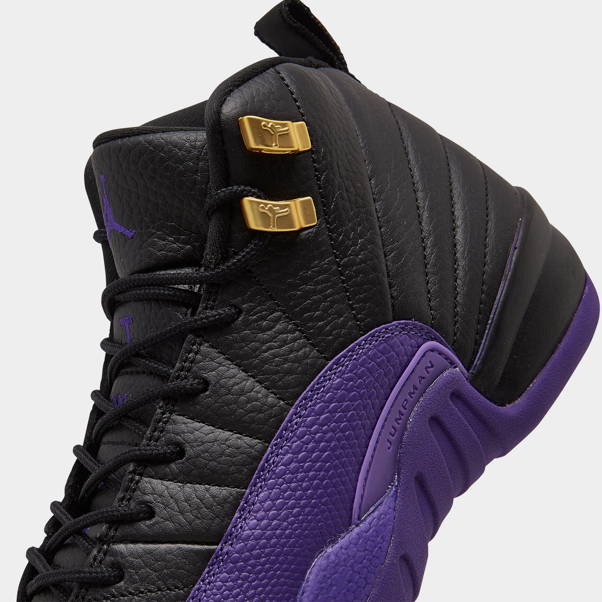 Jordan 12 Retro GS Black / Field Purple - Metallic Gold