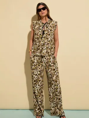 Lauren LENZING™ ECOVERO™ Printed Wide Leg Trousers | Brown Cheetah
