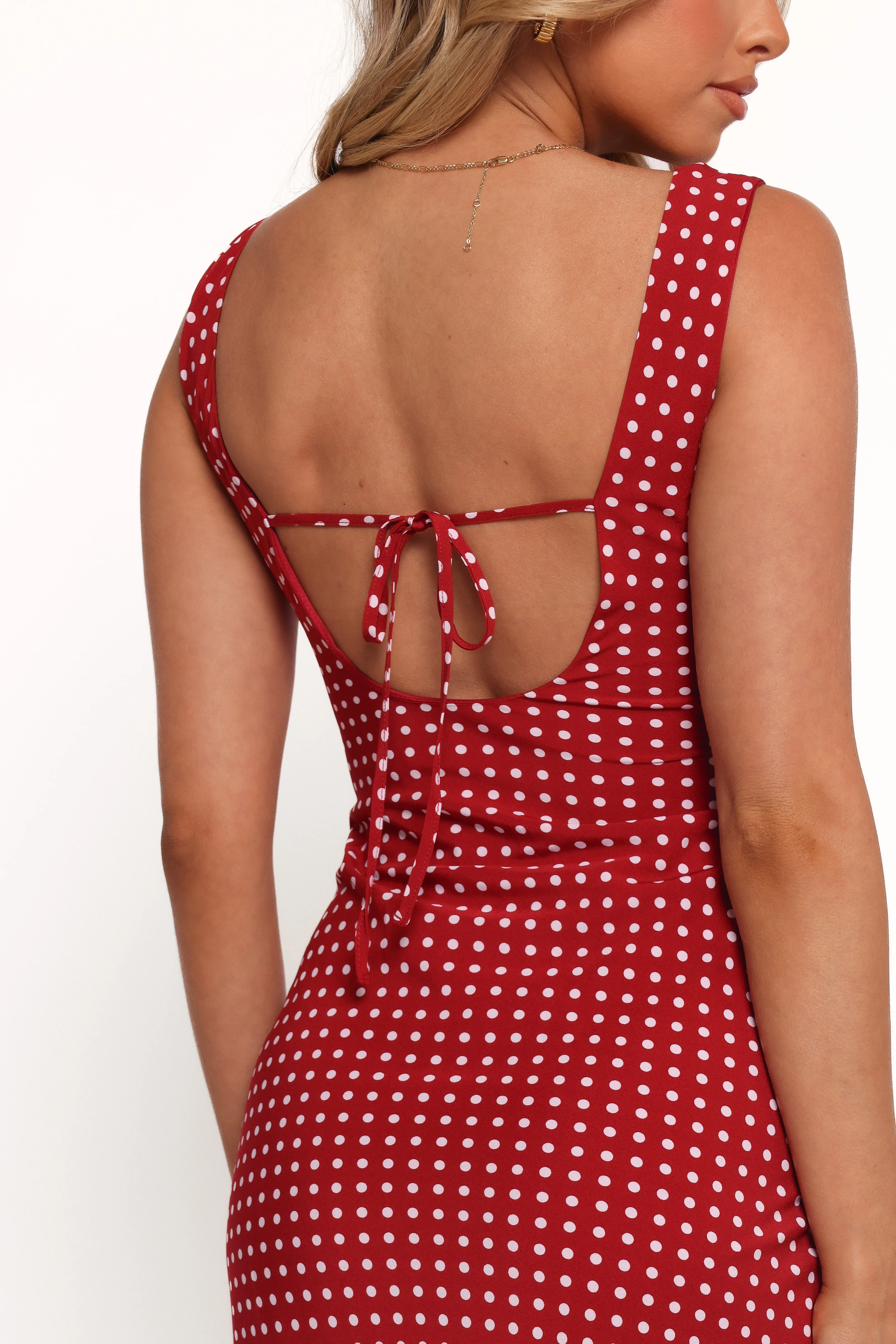 Leni Maxi Dress - Red Polka Dot