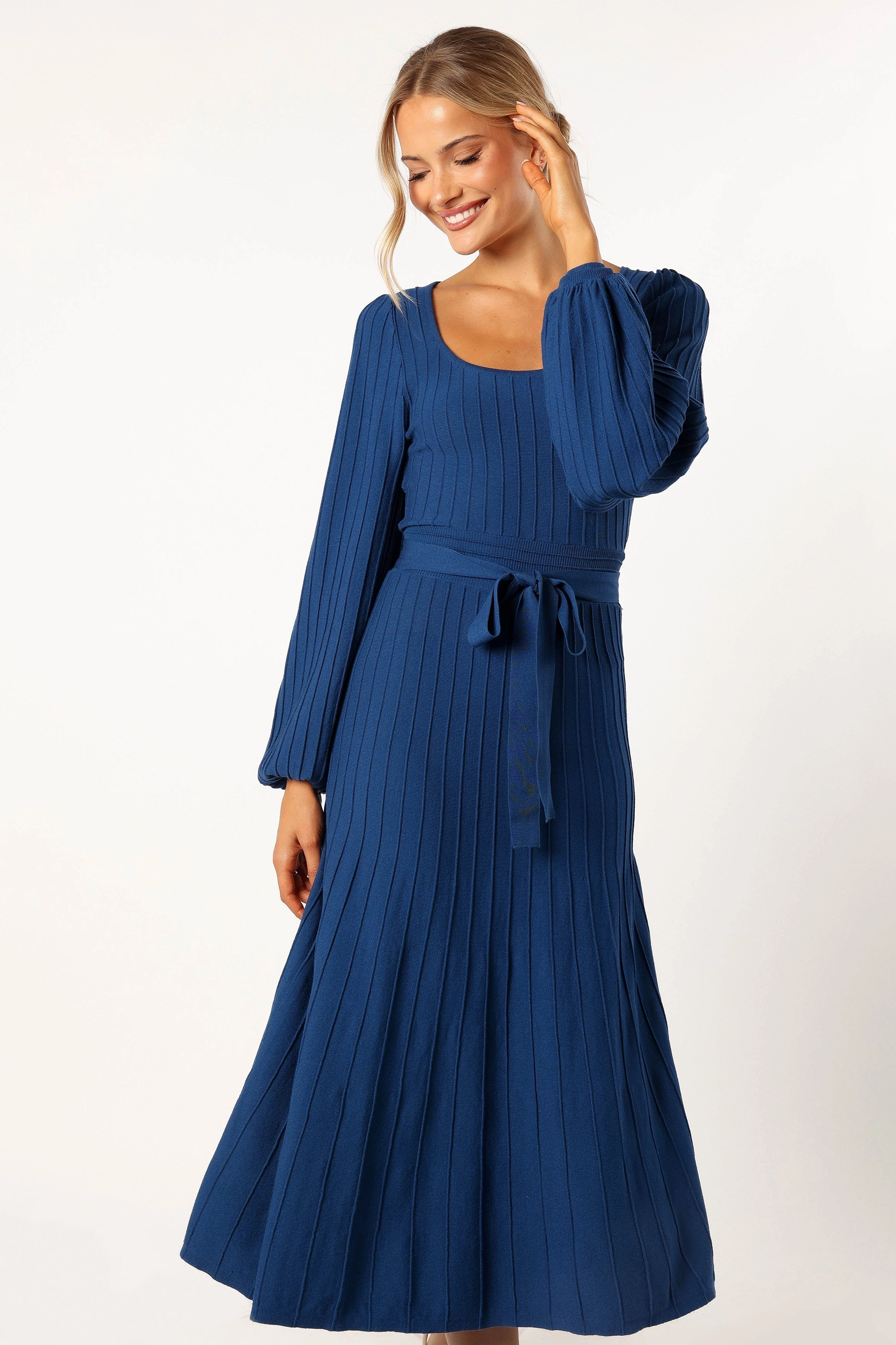 Lexi Long Sleeve Midi Dress - Blue