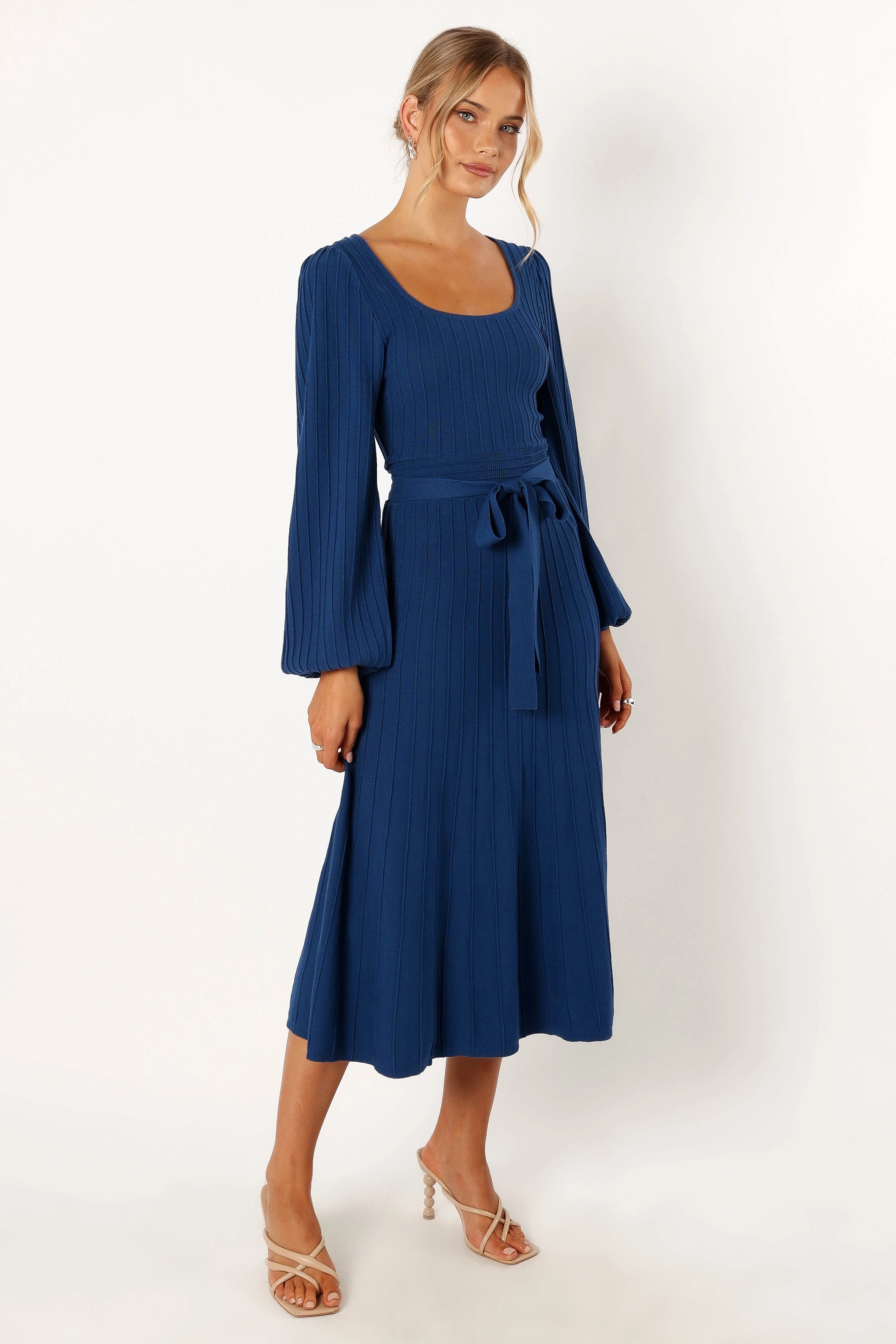Lexi Long Sleeve Midi Dress - Blue