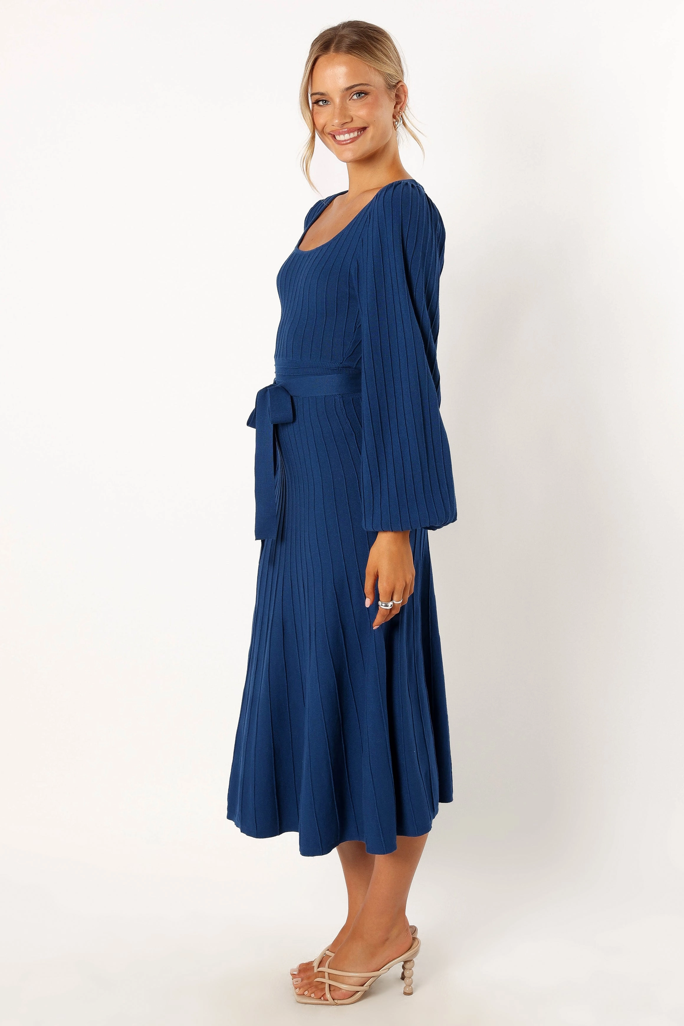 Lexi Long Sleeve Midi Dress - Blue