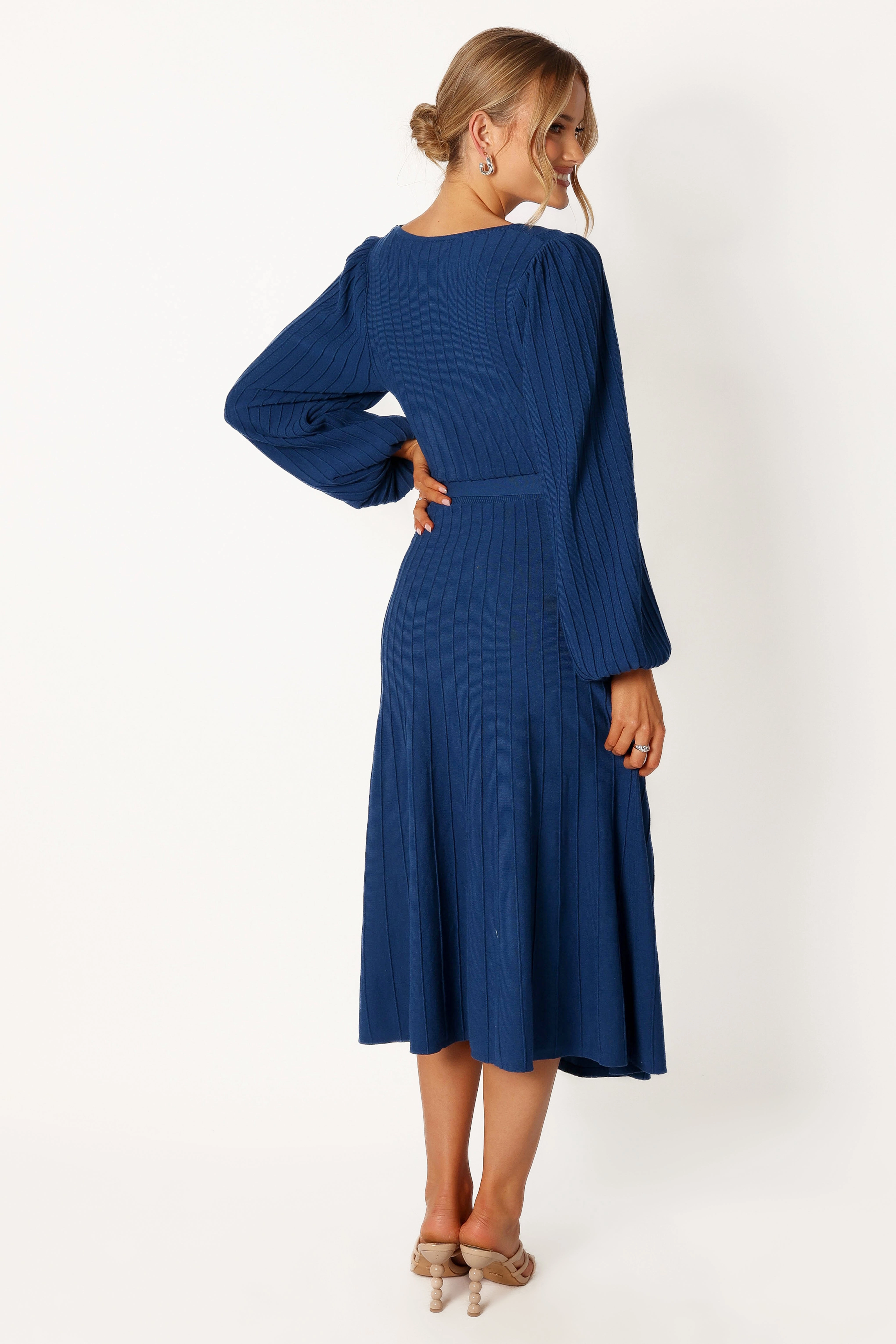 Lexi Long Sleeve Midi Dress - Blue