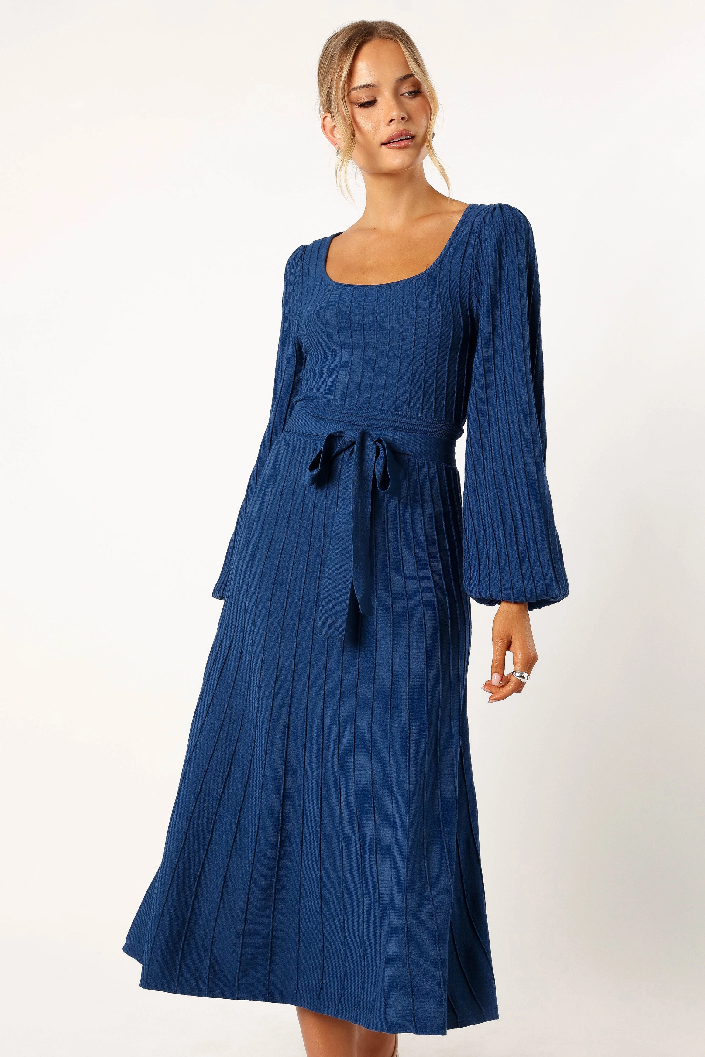 Lexi Long Sleeve Midi Dress - Blue