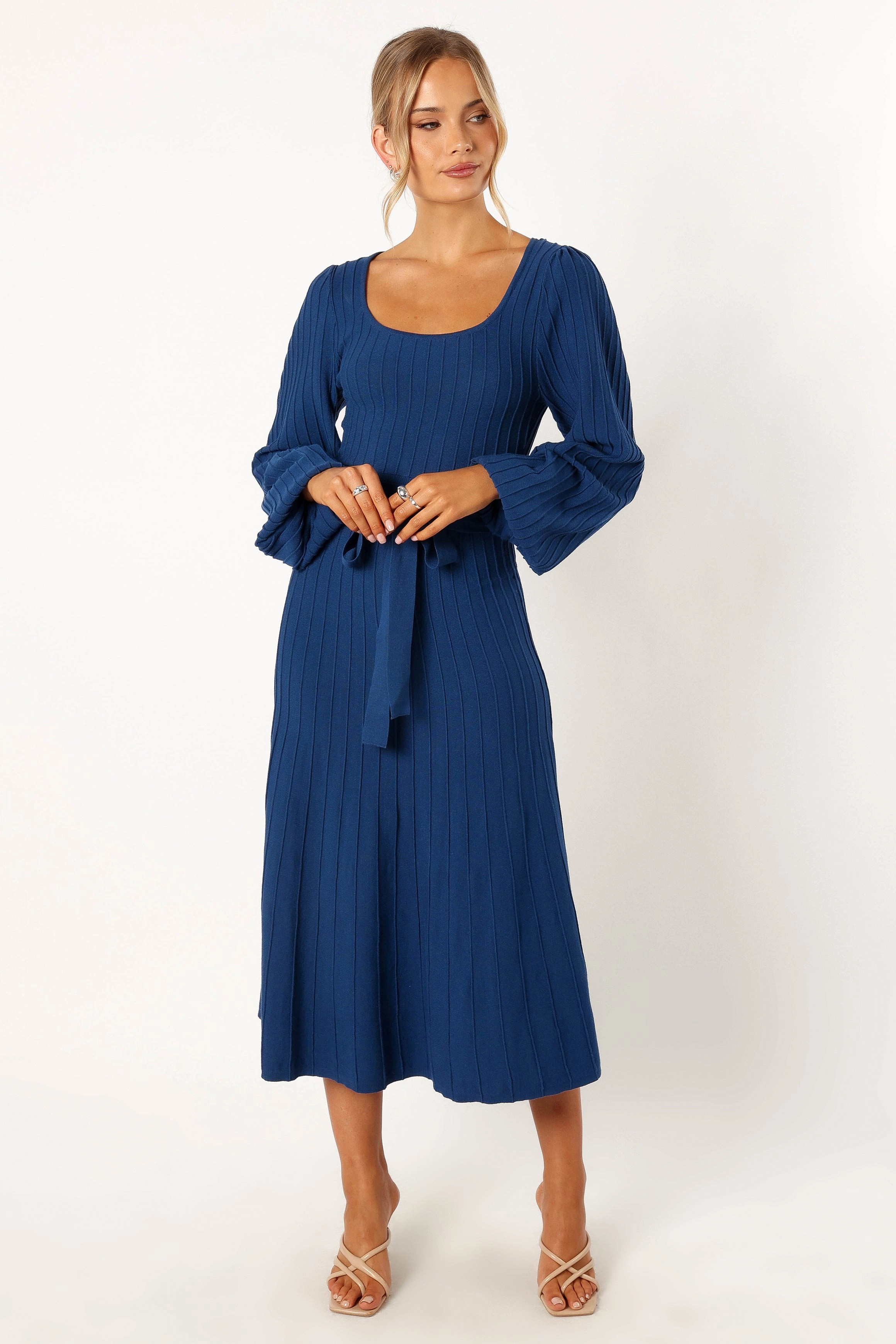 Lexi Long Sleeve Midi Dress - Blue