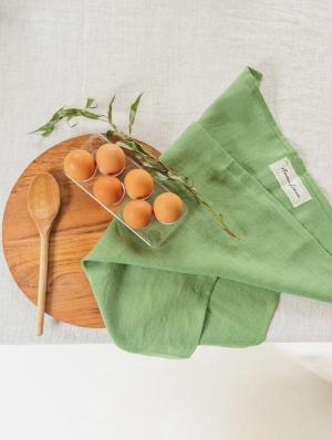 Linen Tea Towel | Matcha Green