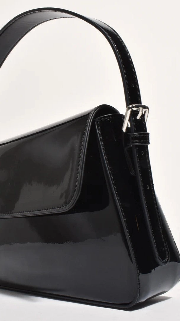 Maisie High Shine Handbag - Black