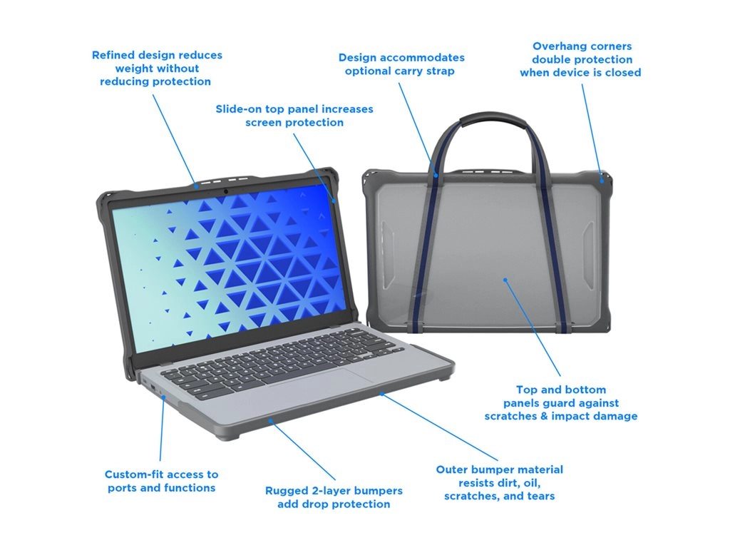 MAXCases Extreme Shell F2 - Notebook shell case - rugged - gray, clear HP-ESF-FCB-G10-GRY