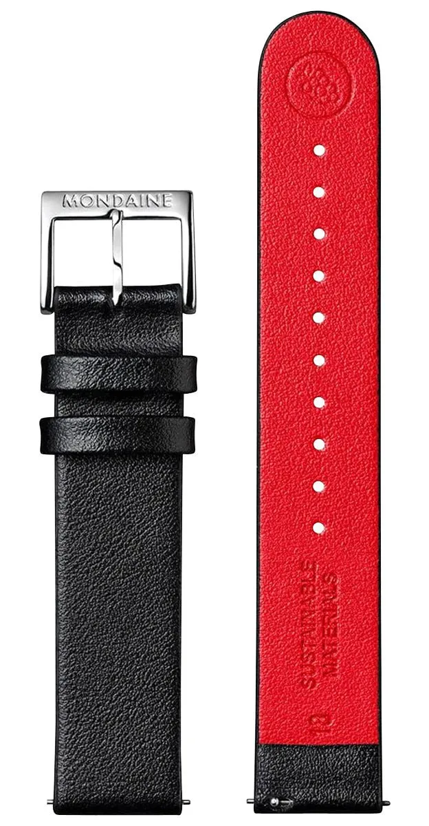 Mondaine Classic Stainless Steel White Dial Black Vegan Leather Strap Quartz Unisex Watch A660.30314.16SBB