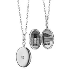 Monica Rich Kosann Infinity White Sapphire Locket Necklace