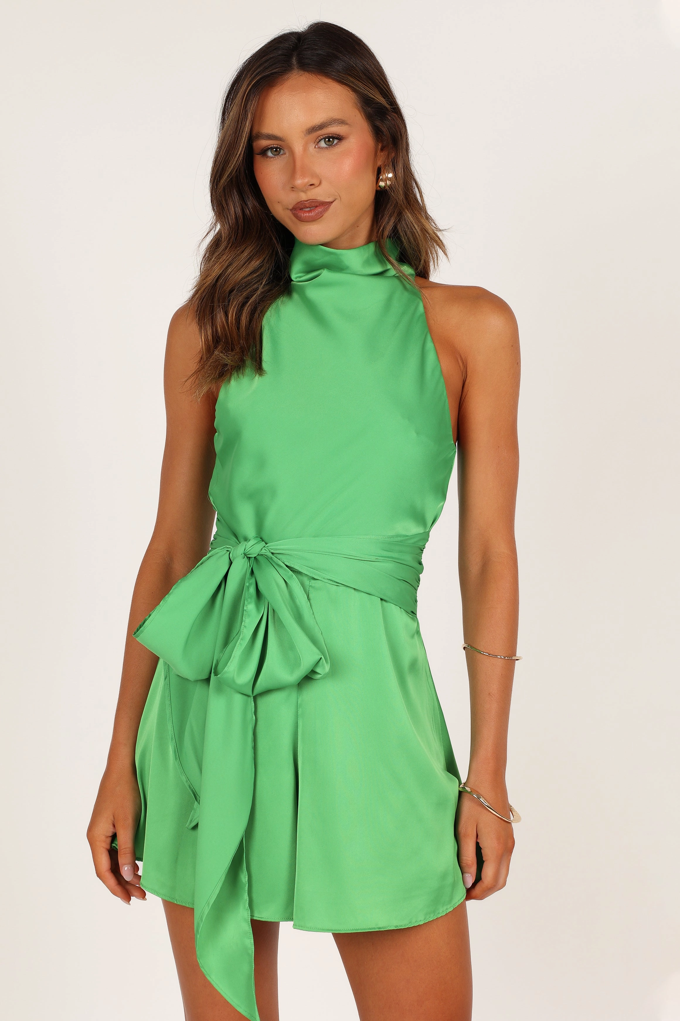 Odilia Tie Waist Playsuit - Green