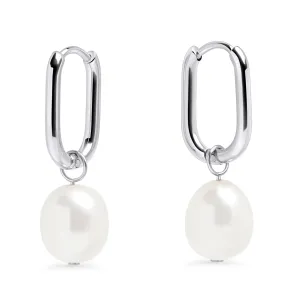 Opal Pearl Huggie Earrings