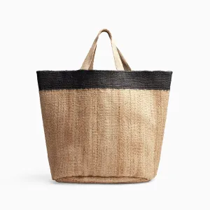 Playa Tipped Large Hemp Tote - Natural/Black