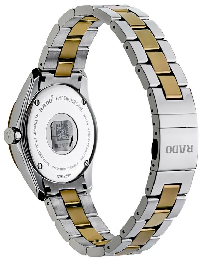 Rado HyperChrome Stainless Steel and Ceramos R32188112 Mens Watch Calendar Silver Dial Quartz