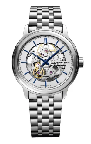 Raymond Weil Maestro Stainless Steel Skeleton Dial Automatic Mens Watch 2215-ST-65001