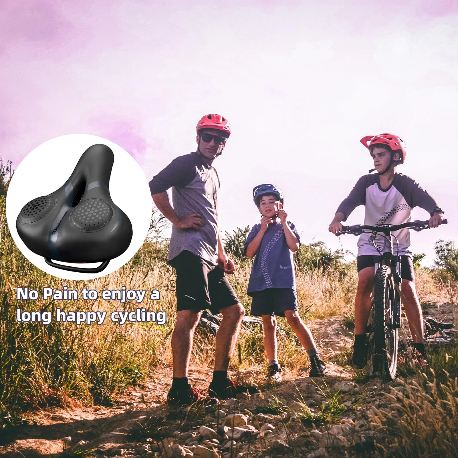 ROCKBROS Comfort Gel Bike Seat Breathable Waterproof Saddle Cruiser/Mountain/Fat Bikes