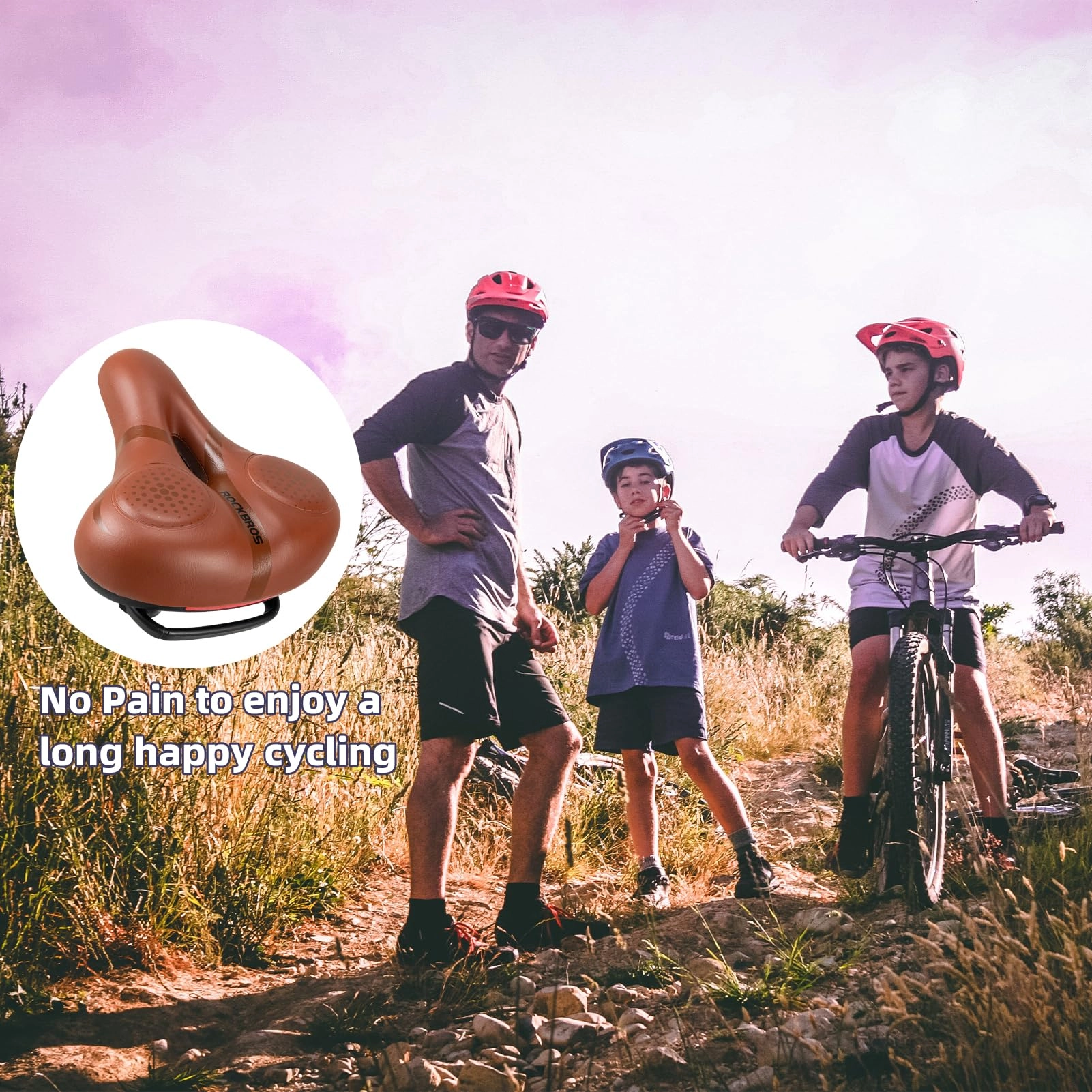 ROCKBROS Comfort Gel Bike Seat Breathable Waterproof Saddle Cruiser/Mountain/Fat Bikes