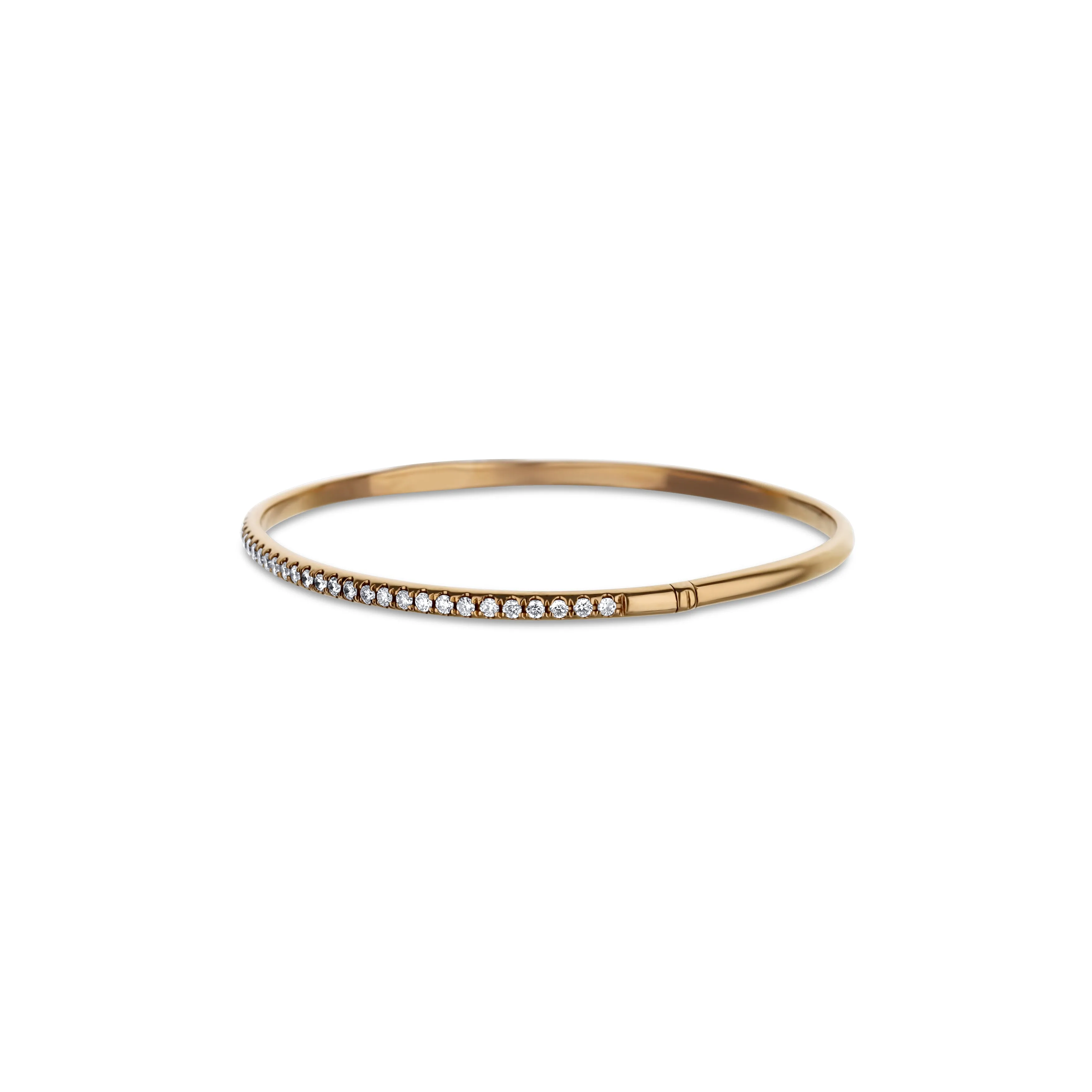 Rose Gold Diamond Hinged Bangle
