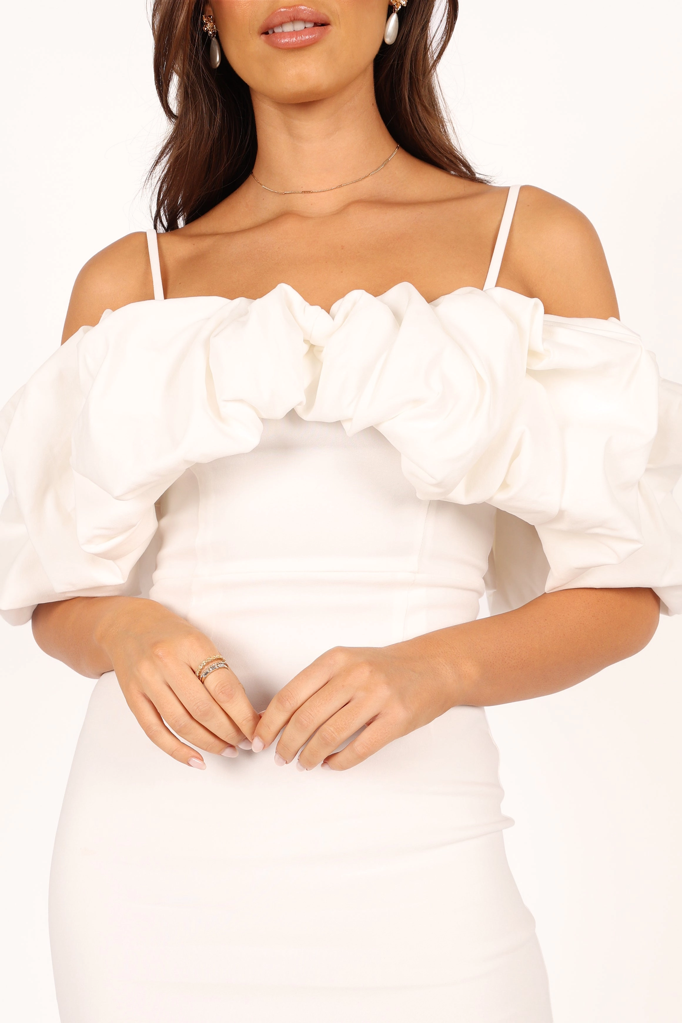 Sia Ruffle Mini Dress - White